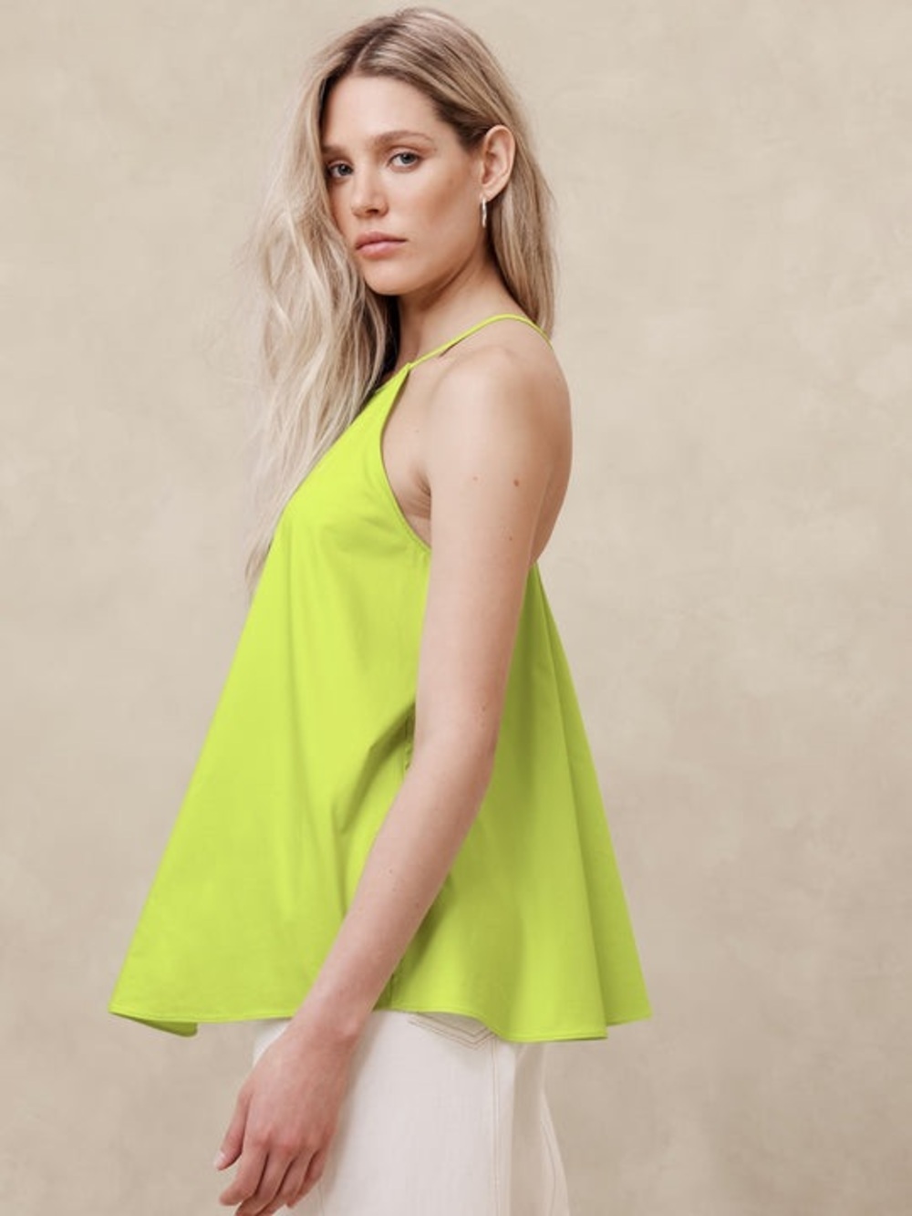 Banana Republic Poplin Trapeze Tank Clean Lime
